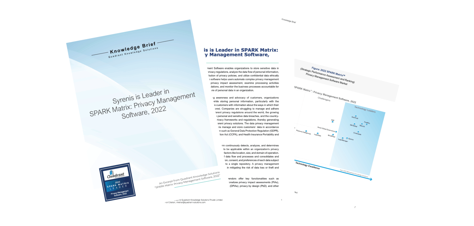 Quadrant's "SPARK Matrix" 2022: Privacy management software